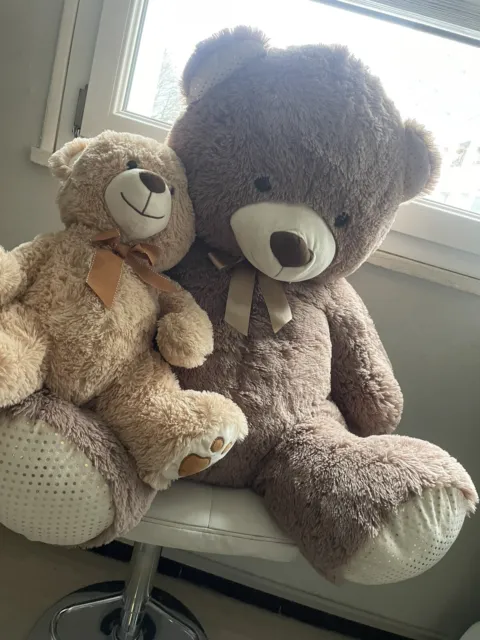 Grand Ours en peluche XXL tout doux  H 100 cm  Marron Foncé Géant Ourson 1 mètre