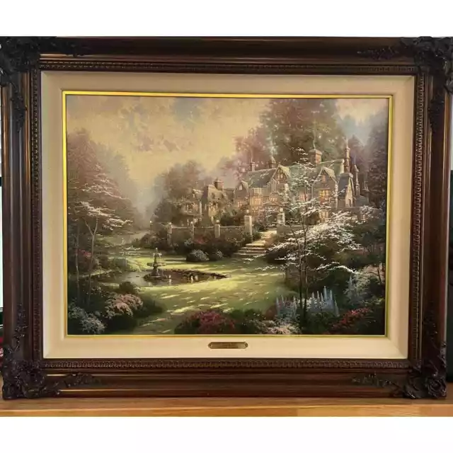 Thomas Kinkade Gardens Beyond Spring Gate III Limited Edi Framed Litho Canvas