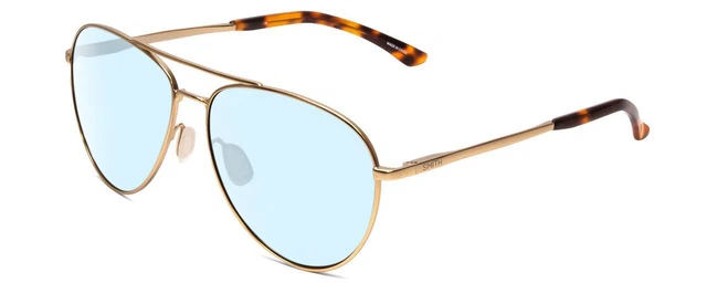 Smith Optics Layback Unisex Aviator Designer Blau Licht Brille IN Gold 60 MM