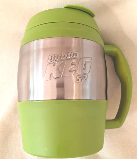 BUBBA KEG 52oz Ounce Insulated Travel Mug Green & Stainless With Handle Flip Top