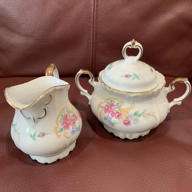 Edelstein Bavaria Maria-Theresia  Creamer & Covered Sugar Bowl Set Vintage New