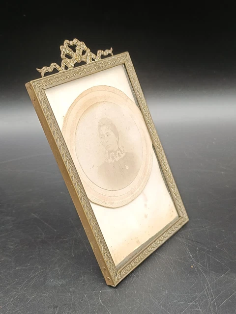 Vieux Cadre Photo En Laiton Style Louis XVI - 14x17cm - Déco Vintage