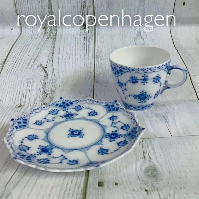 Royal copenhagen #86 Blue Fluted Full lace Demitasse