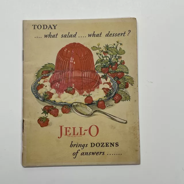 1928 Vintage Jell-O Today Salad Dessert Recipe Book 24pg Color Picture