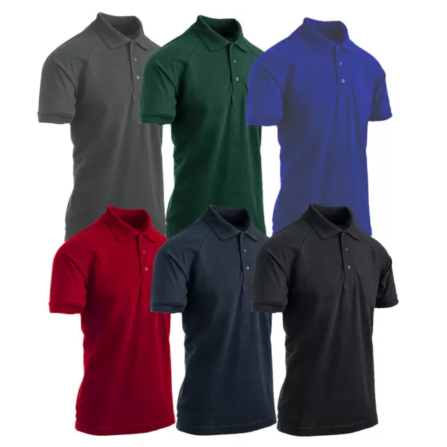 Mens Polo Shirt Pique Premium Work Regular Fit Casual Cotton Polo