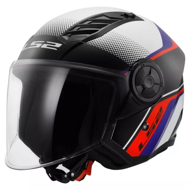 Ls2 Casco Jet Airflow 2  RUSH WHITE BLUE RED Disponibile in Varie Taglie