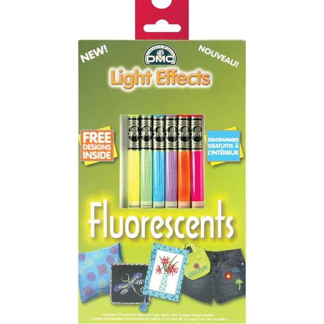 Paquete de hilo dental DMC Light Effects 8,7 yardas 6/paquete fluorescente -317WPK3