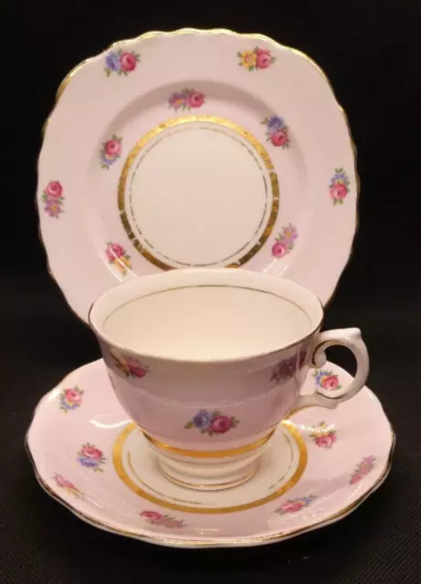 Vintage Colclough Bone China Trio - Cup, Saucer, Plate