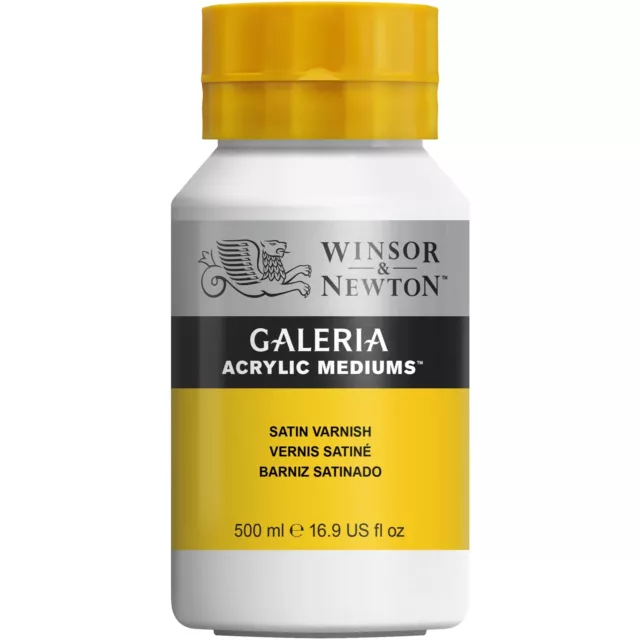 Winsor & Newton Galeria Acrylic Mediums Paint Varnish SATIN, MATT or GLOSS 500ml