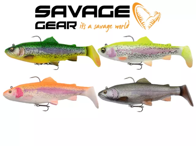 Savage Gear 4D Rattle Trout Shad Sinking Predator Pike Lure Fishing Paddle Tail