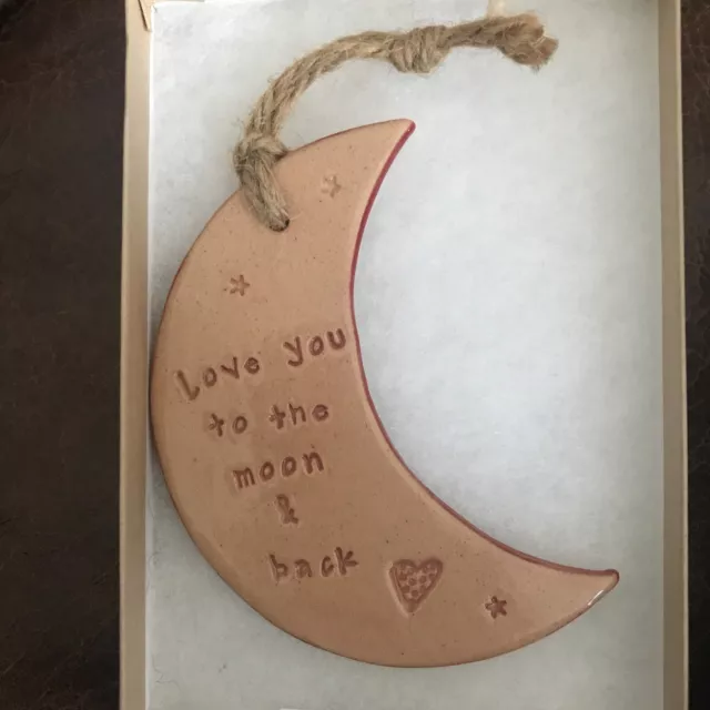 NEU Handgefertigte ""LOVE YOU TO THE MOON & BACK"" Plakette Baby Geschenk Kinderzimmer Dekoration 2