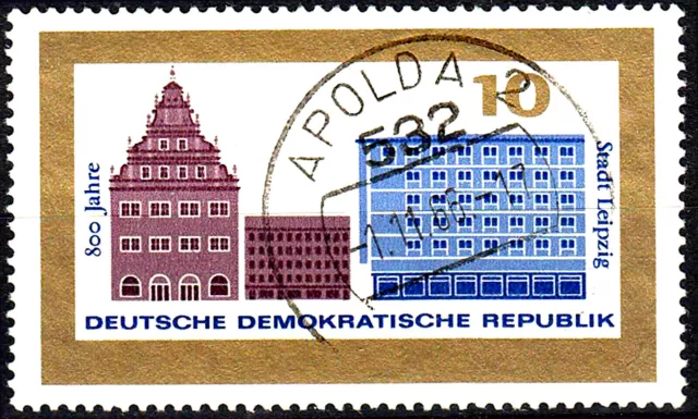 Deutschland DDR gestempelt Architektur Bauwerk 800 Jahre Stadt Leipzig / 1654