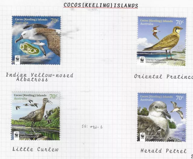 Cocos Island 2015 BIRDS set of 4  MINT hinged