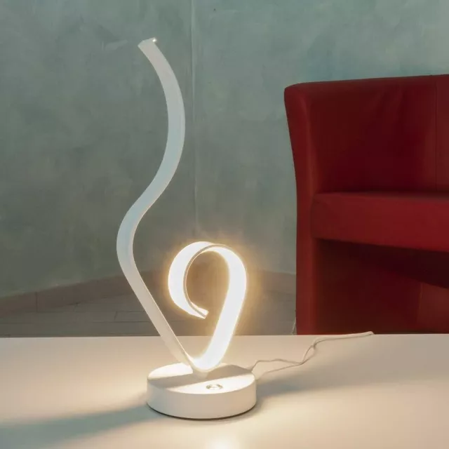 Lampada da Scrivania Luce da tavolo LED 10W Design Onde Abat Jour Lume Moderno
