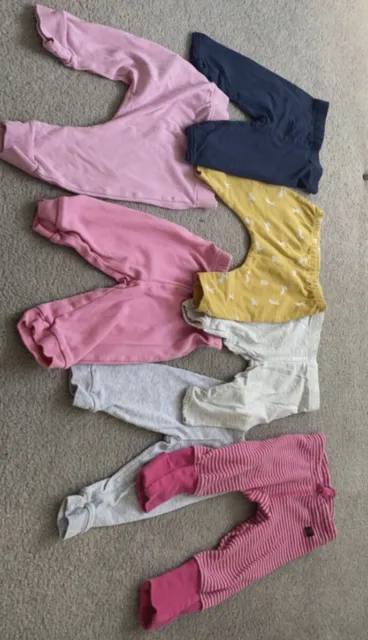 7 X Pairs Of Baby Girl 3-6 Months Leggings Clothing Bundle