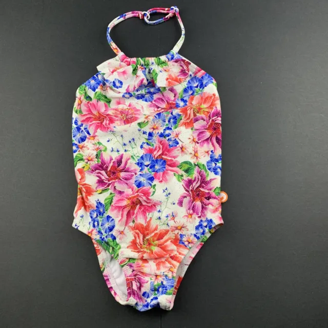 Girls size 1, Escargot, colourful floral swim one-piece, EUC