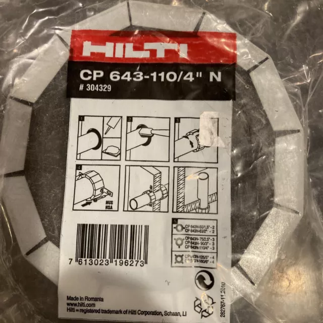 Hilti Cp 643-110/4'' N Fire Stop Fire Protection Collar #304329