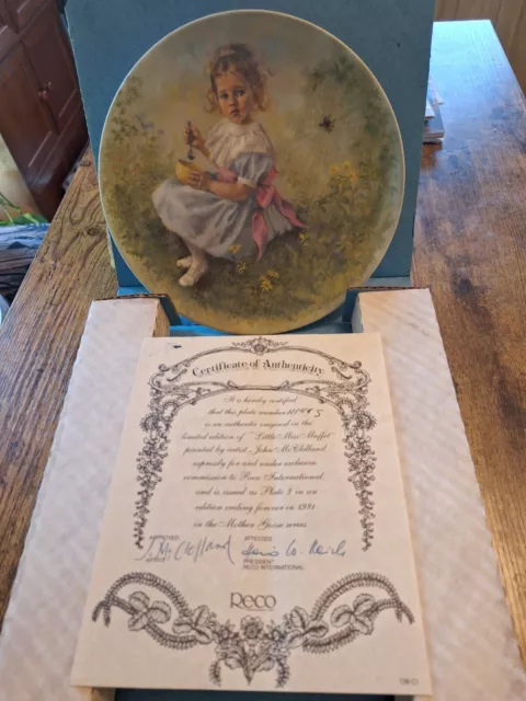 "Little Miss Muffet" Limited-Edition 1981 Mother Goose Series Collector Plate
