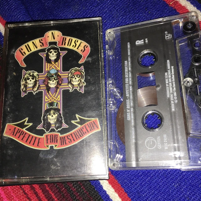 GUNS N' ROSES Appetite For Destruction Cassette Tape (1987) Warner Bros