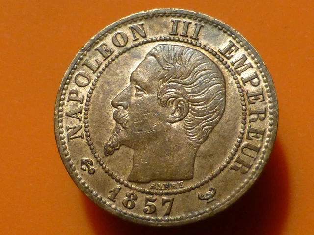 1 CENTIME - NAPOLEON III - 1857 W - MAGNIFIQUE & TRES RARE en QUALITE SPL !