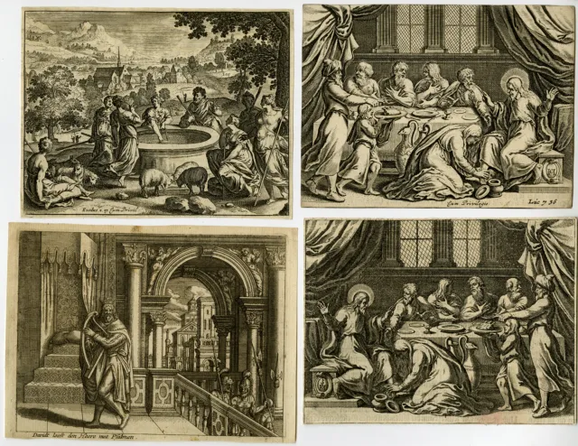 10 Antique Prints-RELIGION-BIBLE ILLUSTRATIONS-Anonymous-ca. 1700