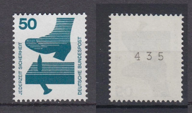 Bund 700 A RM ungerade schwarze Nr. 500er Rolle Unfallverhütung 50 Pf postfrisch