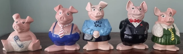 NATWEST PIGS FULL Set Family Piggy Banks by Wade England with Original ...