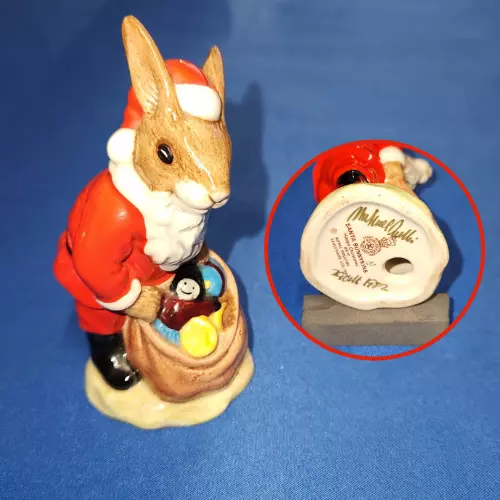 SIGNED Royal Doulton SANTA BUNNYKINS Happy Christmas Figurine DB 17 4.5" No Box