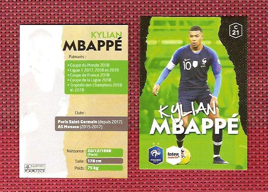 Carte Panini 2020 - Mbappe Gold - Intermarché - Neuf