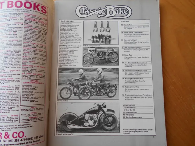 Classic Bike Magazine - April 1982 - Silver Arrow / Guzzi / Gilera / Triton 2