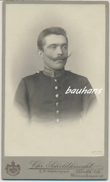 CDV Foto -Portrait Fürth i/B.- Offizier 1906 (i203)
