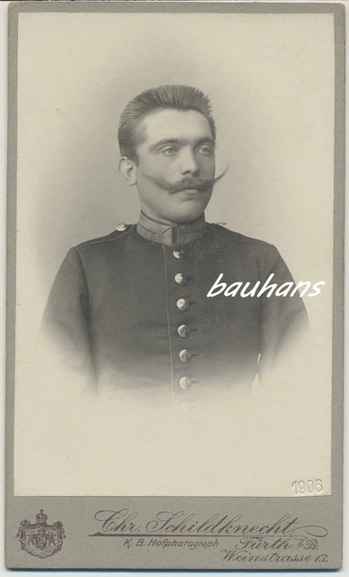 CDV Foto -Portrait Fürth i/B.- Offizier 1906 (i203)