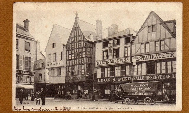 CPA Postcard Reims Marne Vieilles Houses Place Of Steps 1902