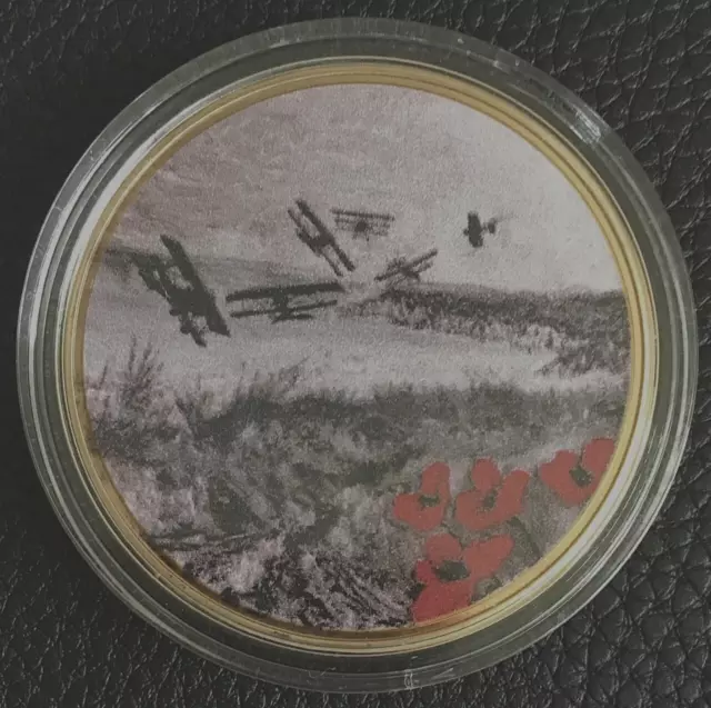 War Poppy Collection by J Hurley Below the Brave the Poppies Grow Silver Coin