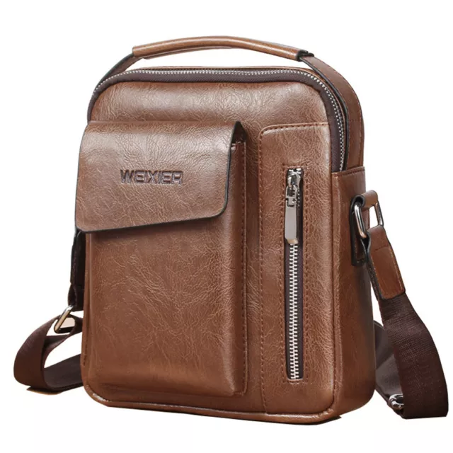 Mens Leather Messenger Bag Business Shoulder Travel Satchel Crossbody Sling Bag