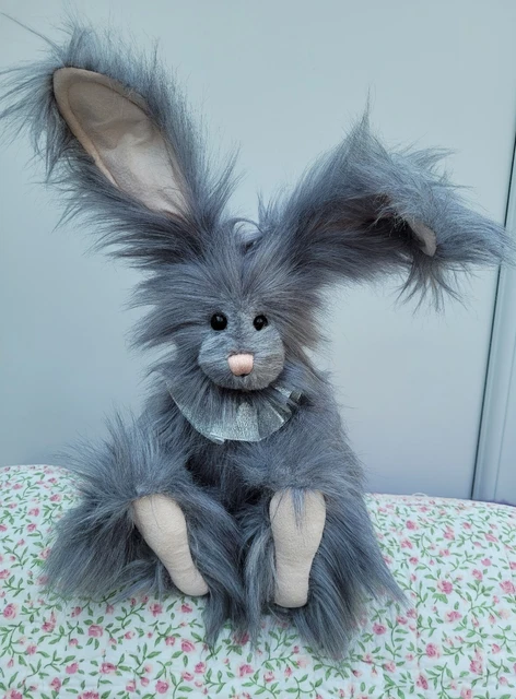 NEW RARE RETIRED STARGAZER Charlie Bear Soft Grey Sweet Plush Bunny ...