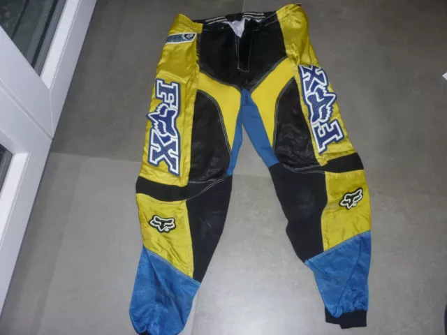 Eine getragene Motocross Hose von Fox Racing in schwarz/gelb Gr. 36