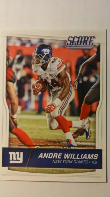 NFL Trading Card Andre Williams New York Giants Score 2016 Panini