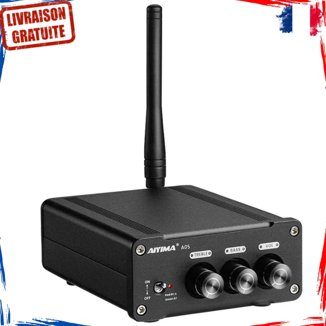 WOOPKER AK45 Pro Amplificateur Audio stéréo avec Bluetooth 5.0, Max 400 W, système d'amplificateur stéréo 2.0 canaux pour Haut-parleurs de cinéma Maison, karaoké, Garage, amplificateur Maison avec