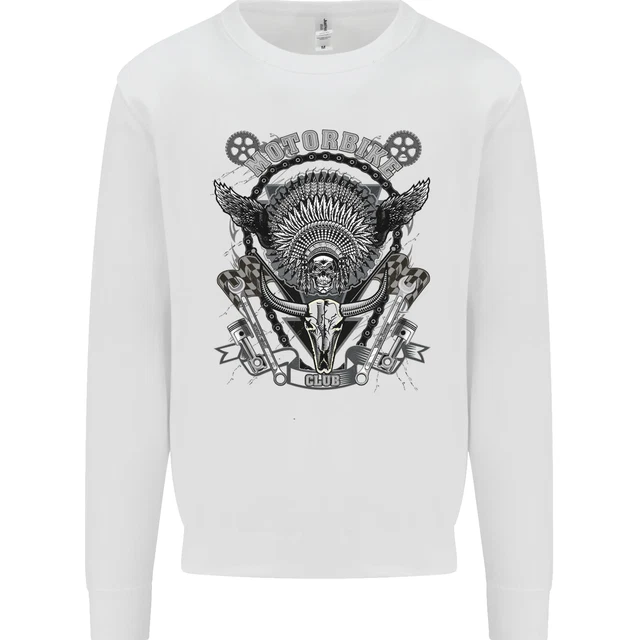 Motorbike Club Motorcycle Biker Kids Sweatshirt Jumper