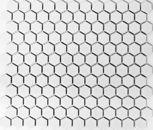 Mosaico de cerámica blanco mate hexágono ducha cocina piscina pared azulejo WB11A-0111|1 esterilla