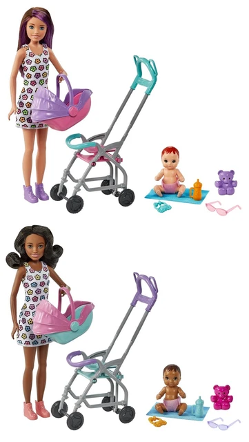 BARBIE SKIPPER BABYSITTER Fashion Doll Stroller Buggy and Baby
