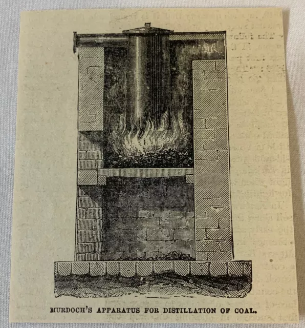 1877 Magazin Gravur ~ MURDOCH'S Apparat Für Destillation Von Kohle