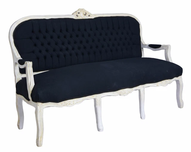 Banquette Clic-Clac Baroque Noire – Style Antique – Jusqu'à 2 Places – 160 Cm