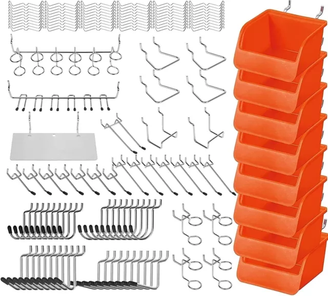 HORUSDY 150-Piece Pegboard Hooks Set, Pegboard Accessories Peg Board Assortment