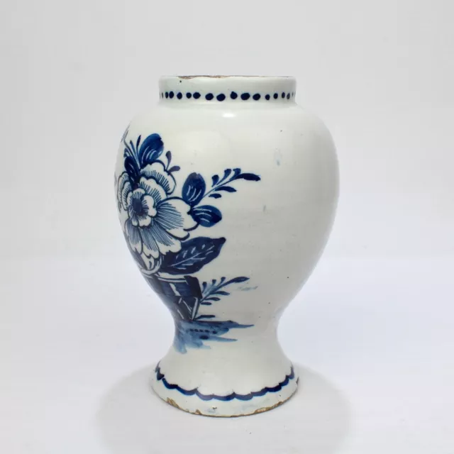 18th century Tin Glazed Dutch Delft Pottery Blue and White Vase or Jar - PT 2
