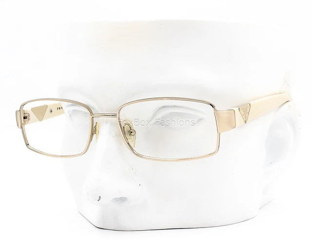 Prada VPR 56N ZVN-1O1 Eyeglasses Glasses Gold & Ivory 53-16-135 w/case