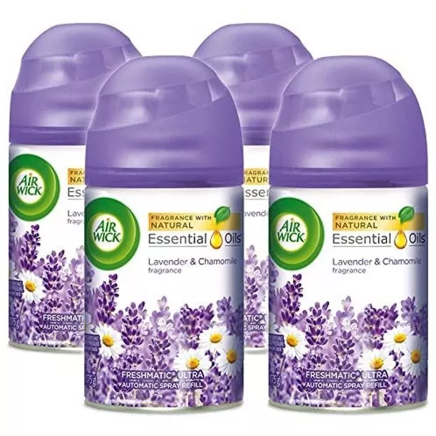 Air Wick FreshMatic Refill Lavender Meadow 280 Days Of Freshness (Pack of 4) 