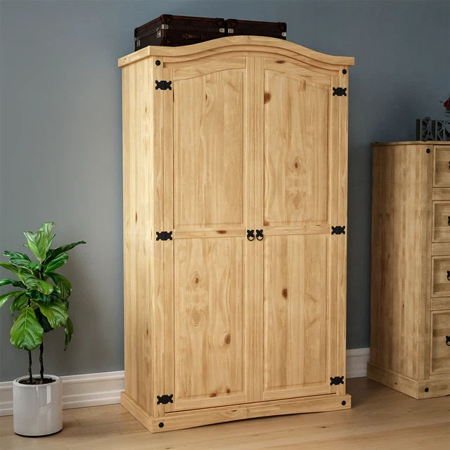 SALE 2 Door Wardrobe Solid Wood Pine Storage Bedroom Furniture