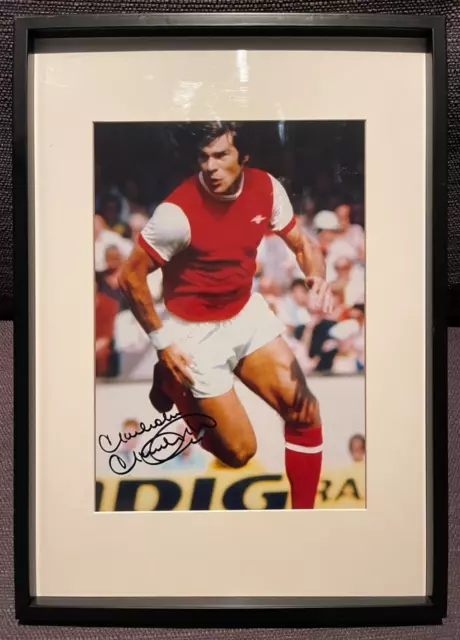 Arsenal FC Framed - 100% Hand Signed with COA - Malcolm Macdonald 12' x 8' PHOTO